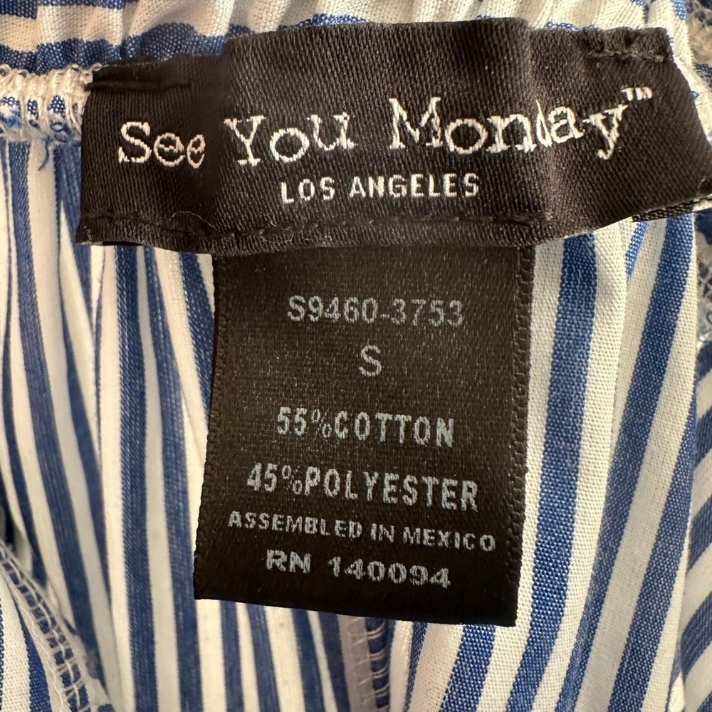 See You Monday Navy and White A-Line Skirt - Picture 3 of 4